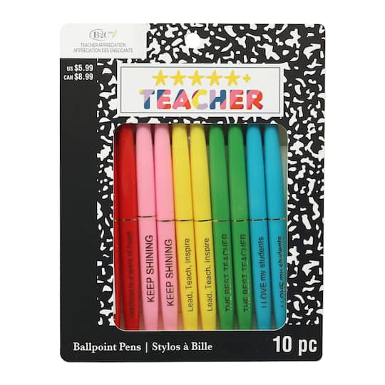 Teacher Appreciation Ballpoint Pens, 10ct. by B2C™
